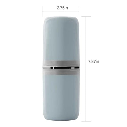 Toothbrush Travel Case Portable Travel Toothbrush Holder, Large Travel Toothbrush Cup for School, Camping, Business Trip, Bathroom, Cruise (Light Blue) - color: Light Blue