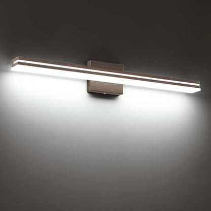 SineRise 32-Inch LED Modern Bathroom Vanity Light Bar, Brown Modern Acrylic Bathroom Wall Lighting Fixtures Over Mirror (Cool White 6000K) - color: Brown-Cool White, size: 32-Inch