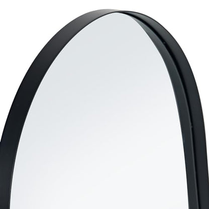 DlandHome Oval Bathroom Medicine Cabinet with Mirror, 34”x20” Recessed Medicine Cabinet for Bathroom with Beveled Edge Mirror,Black - color: Black