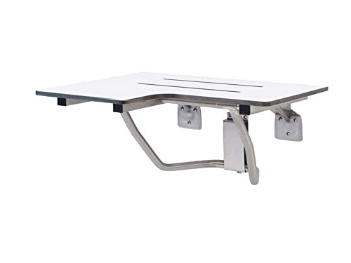 Folding Shower Chair for Elderly and Disabled | ADA Folding Shower Seat Wall Mounted Holds up to 600 lbs | Phenolic Resin Shower Chair for Inside Shower 304 Stainless Steel | 28”x21” Right Hand - size: 28" Right Hand