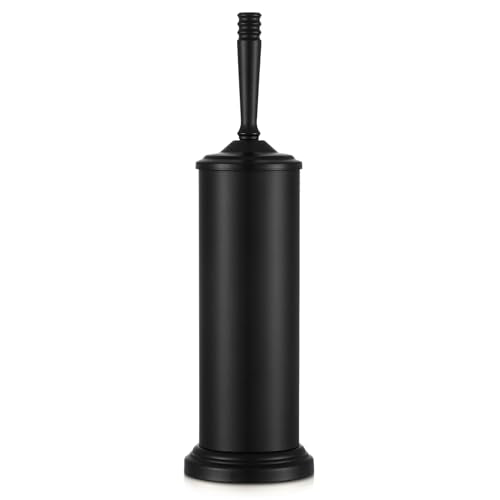 Black Toilet Brush and Holder Set，Toilet Bowl Brush and Holder | Heavy Duty Toilet Brush for Bathroom, Stainless Steel Toilet Cleaner Brush,Deep Cleaning,Space Saving,Covered Brush - color: Black