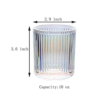 Gaolinci 2 Pcs Glass Tumbler Cup,Toothbrush Holder, Bathroom Cups, 10 oz - color: Dazzle Color, size: 10 oz