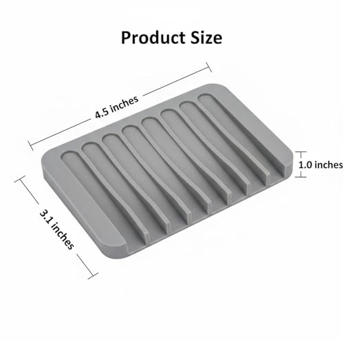 Asltw 2 PCS Soap Holder, Self Draining Soap Dishes, Premium Silicone Soap Holder, Bathroom, Kitchen, Sponges, Keep Soaps Bars Dry Clean, Extend Life Easy Clean Non - Slip Design