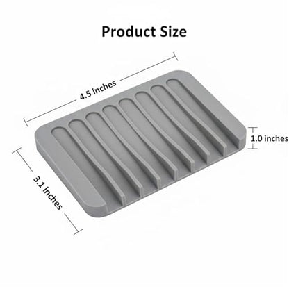 Asltw 2 PCS Soap Holder, Self Draining Soap Dishes, Premium Silicone Soap Holder, Bathroom, Kitchen, Sponges, Keep Soaps Bars Dry Clean, Extend Life Easy Clean Non - Slip Design