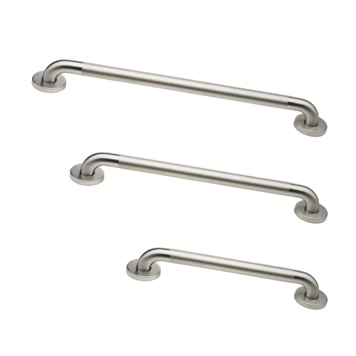 ADA Grab Bar Bundle, Peened/Textured, Pack of 3, 18/36/42 in | 1.5 in Diameter, Toilet Grab Bars, Commercial Restrooms, Shower Use, Bundle of Multiple Lengths - color: Peened/Textured