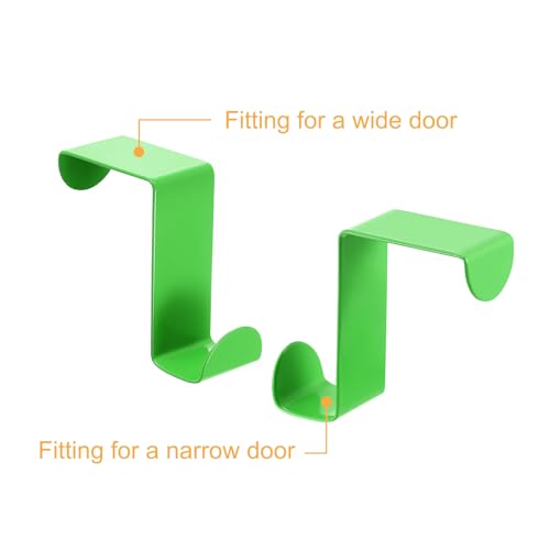 uxcell Over The Door Hooks,2pcs - Stainless Steel Door Hangers Hooks, S-Shaped Double Hooks for Hanging Clothes, Hats, Towels (Green) - color: Green