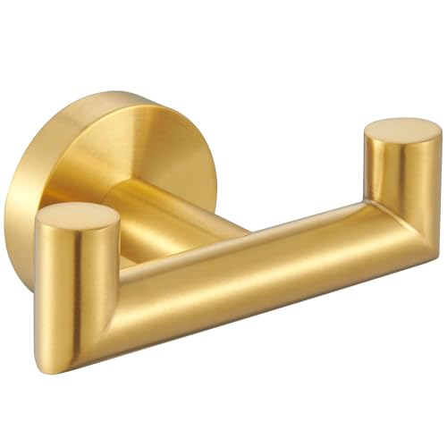 Angle Simple Towel Hook Brushed Dark Gold, Bath Towel Holder Wall Mount | SUS304 Stainless Steel, Home Storage Robe Coat Hook for Bathroom Entryway Closet, Screws Mounted - color: Brushed Dark Gold, size: 1 Pack