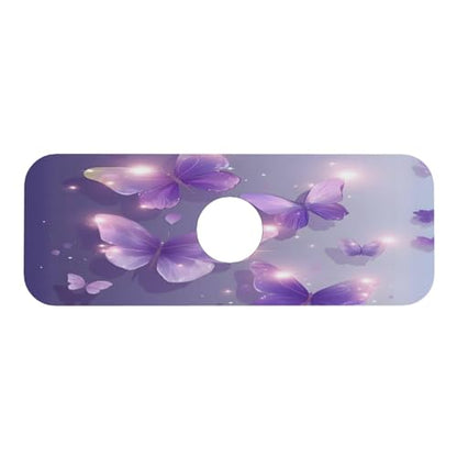 Purple Butterfly Kitchen sink faucet pad, strong water absorption, anti slip, easy to clean, very suitable for splash and drip prevention, suitable for kitchens and bathrooms - color: Purple Butterfly