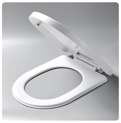 Round Plastic Toilet Seat with Quick-Release and Soft Close, Easy Install and Clean, Compatible with All Brands (White) - size: O