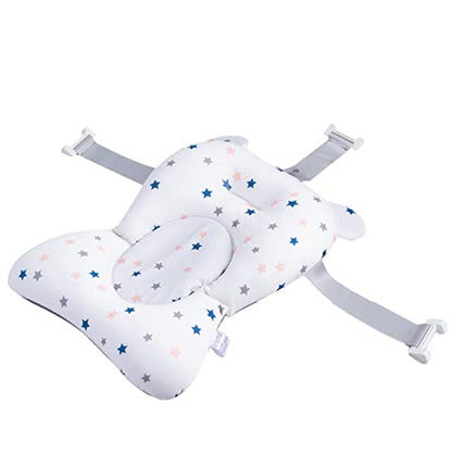 Baby Bath Cushion Support Bat Newborn Floating Bath Sling for Infant Tub (White Star, 28cm*43cm*26cm) - color: White Star