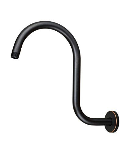 Purelux Goose Neck Shower Arm Made of Stainless Steel, Oil Rubbed Bronze Showerhead Extension - color: S- Oil Rubbed Bronze