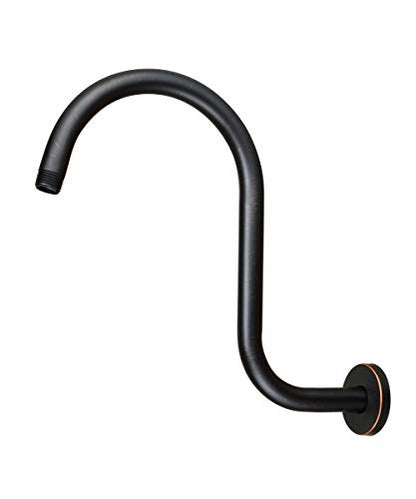 Purelux Goose Neck Shower Arm Made of Stainless Steel, Oil Rubbed Bronze Showerhead Extension - color: S- Oil Rubbed Bronze