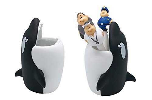 Kids Toothbrush Holder Toothbrush Organizer – Durable Silicone Animal Tooth Brush Holder – Easy to Clean Toothbrush and Toothpaste Holder – Toothbrush Holders for Bathrooms by Lily’s Home (Whale) - color: Whale