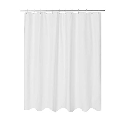 Embossed Microfiber Short Shower Curtain Liner 71 x 66 inches, Soft Fabric Shower Curtain Washable and Water Repellent,71x66, White - color: White, size: 71"W x 66"L (Pack of 1)