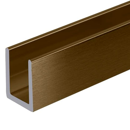 Brixwell SDCD38BBRZ-CCP4 Brushed Bronze 3/8" Fixed Panel Shower Door Deep U-Channel - 4 inch Sample - color: Brushed Bronze, size: 4 Inch - Sample