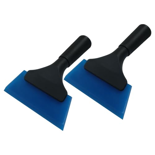 Hordion 2Pcs Small Squeegee 5" Rubber Blade Window Tint Squeegee Blue | Mini Wiper for Car Windshield Mirror Shower Auto Cleaning - color: Blue