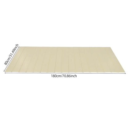 71x31.5in Bathtub Tray, Foldable Bathtub Cover Bath Insulation Cover, PVC Dustproof Shutter Bath Lid Cover Fit Most Tubs, Can Hold Wine Glass, Books, Tablets, Cellphones,Wood Grain - color: Wood Grain, size: 71x31.5in