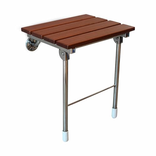 14.9"x12.2" Folding Shower Seat - Wall Mounted - Solid Wood Fold Down Spa Bench