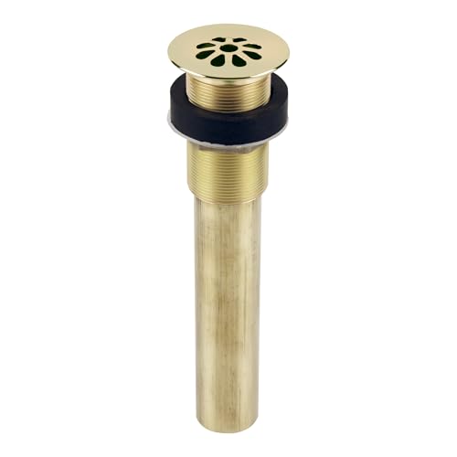 Sinkology SinkSense Bathroom Sink Grid Drain, Satin Gold, Solid Brass, No Overflow, Fits Standard 1.5 Inch Vessel and Bathroom Sinks