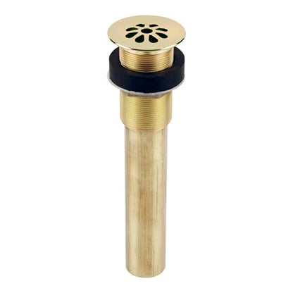 Sinkology SinkSense Bathroom Sink Grid Drain, Satin Gold, Solid Brass, No Overflow, Fits Standard 1.5 Inch Vessel and Bathroom Sinks