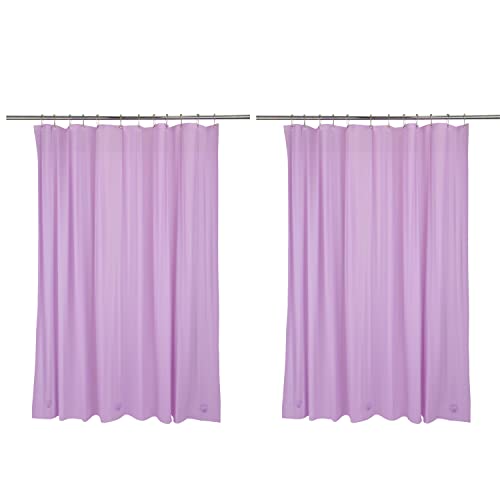Bath Bliss 2 Pack PVC Heavy Weight Shower Curtain Liner | 4G | 70" x 72" | Rust Resistant Copper Grommets | Magnetic Hem | White - color: Purple