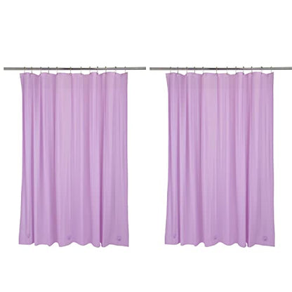 Bath Bliss 2 Pack PVC Heavy Weight Shower Curtain Liner | 4G | 70" x 72" | Rust Resistant Copper Grommets | Magnetic Hem | White - color: Purple