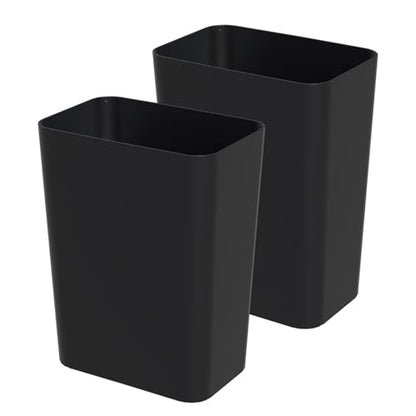 Xyskin 3 Gallon Rectangular Wastebasket, Plastic Trash Bin, Pack of 2 | Garbage Can Under Desk, Trash Bins Fits Narrow Space, Slim Space-Saving Deskside Garbage Can for Bathroom, Bedroom, Office