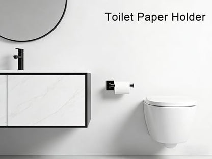 Black Hand Towel Bar for Bathroom Wall, Towel Rack 304 Stainless Steel, Toilet Paper Holder Wall Mount, Tissue Holder for Home Decor - size: 5.5
