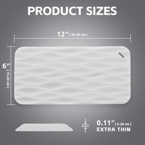 4 Pack Clear Silicone Kitchen Sink Protector Mat, for Ceramic and Smooth-Surface Sinks, 12"x6" - Scratch Resistant, Noise Reducing