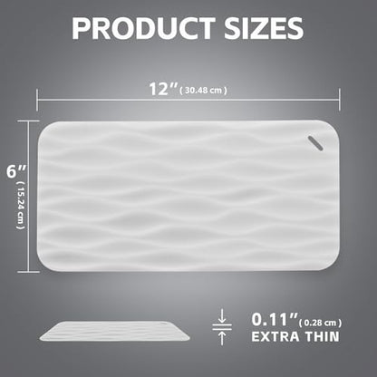 4 Pack Clear Silicone Kitchen Sink Protector Mat, for Ceramic and Smooth-Surface Sinks, 12"x6" - Scratch Resistant, Noise Reducing