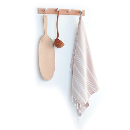 Cacala 100% Turkish Cotton Kitchen Tea Towels, Highly Absorbent Luxury Soft Quick Drying Dish Towel with Hanging Loop for Gym, Yoga, Bath, Sports, Cleaning and Kitchen (23 x 36), Beige - color: Beige