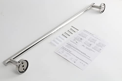 TocTen Bath Towel Bar - Thicken SUS304 Stainless Steel Bathroom Towel Holder, Towel Rod for Bathroom Heavy Duty Wall Mounted Towel Rack Hanger (24IN, Chrome) - color: Chrome, size: 24IN