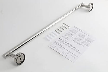 TocTen Bath Towel Bar - Thicken SUS304 Stainless Steel Bathroom Towel Holder, Towel Rod for Bathroom Heavy Duty Wall Mounted Towel Rack Hanger (24IN, Chrome) - color: Chrome, size: 24IN