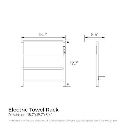 Towel Warmers for Bathroom, Stainless Steel Heated Towel Racks with Top Shelf, Wall Mounted Towel Heater with Intelligent Touch Screen Timer & Temperature Adjustment, Plug-in/Hard-Wired, Brushed Gold - color: Brushed Gold, size: 3-Bar with Top Shelf