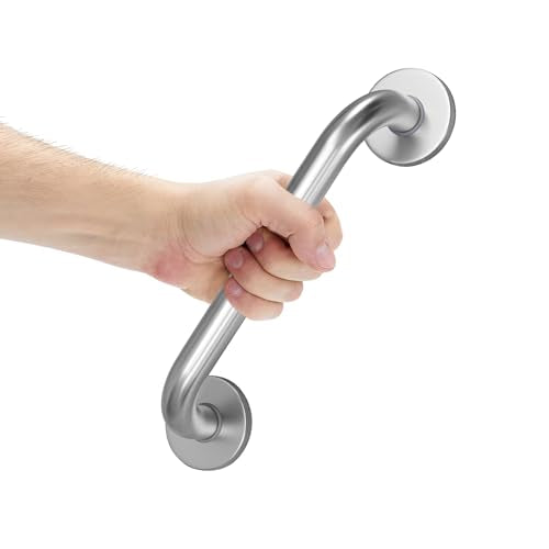 AmazerBath Grab Bars for Shower 9" L x 1" D, Handicap Shower Grab Bars for Senior Anti Slip, Shower Safety Bars for Wall Stainless Steel, Holds up to 500LBs, Brushed Nickel - color: Brushed Nickel, size: 9"L x 1"D