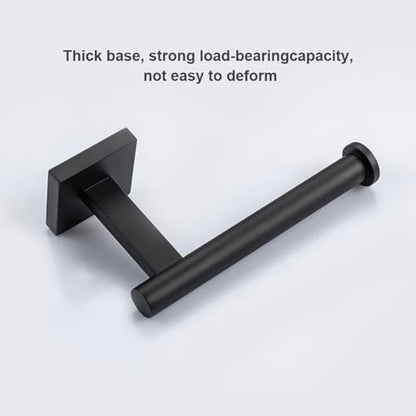Wall-Mount Toilet Paper Holder, Open Arm, Matte Black | SUS304 stainless steel, screw mount, fits standard, large and mega rolls, concealed caps, mounting hardware included - color: Matte Black