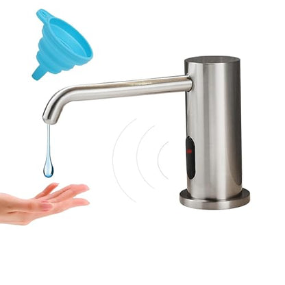 Automatic Soap Dispenser for Kitchen, Electric Soap Dispenser Built in Sink | Touchless Liquid hand Soap Dispenser with 1000ml Bottle, Infrared Sensors Soap Dispenser for Business Bathroom Brushed Nickel - color: Brushed-liquid
