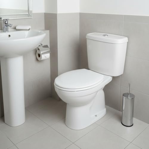 MinSha Round Toilet Seat, 17 Inch Soft Close Toilet Lid, Durable PP Material O-Shape Seat with Quiet Slow Close, Easy Top Fixing Installation & Cleaning, Fits Standard American Toilets, O3CK