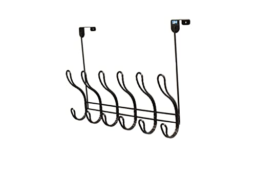 Twisted Design Over The Door Hook Rack With 12 Hooks - Towel, Coat Hanger for Bathroom, Bedroom or Laundry Room (Black) - style: Black with 12 Hooks