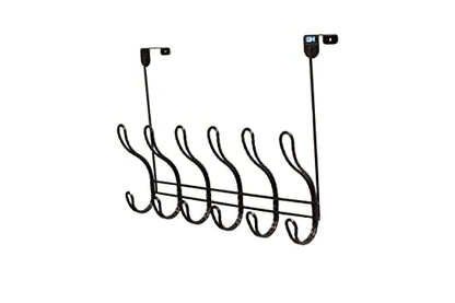 Twisted Design Over The Door Hook Rack With 12 Hooks - Towel, Coat Hanger for Bathroom, Bedroom or Laundry Room (Black) - style: Black with 12 Hooks