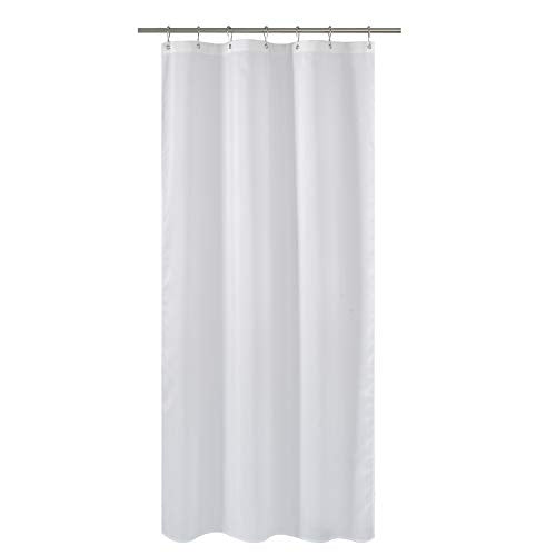 N&Y HOME Fabric Shower Curtain Liner Long Stall Size 42 x 78 inches, White | Hotel Quality, Bottom Magnets, Machine Washable, Water Repellent, 42x78 Bathroom Curtain with Grommets - color: White, size: 42"W x 78"L (Pack of 1)