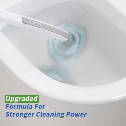 Disposable Toilet Brush - Toilet Bowl Cleaner, Toilet Cleaning Supplies, Toilet Brush with Holder, 14 Refills for Deep Cleaning and Hygienic Bathroom Maintenance - size: 1 Brush+14 Refills