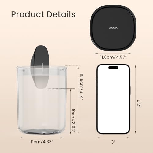 Cesun Mini Desktop Trash Can with Swing Lid, 0.4 Gal Desk Trash Can, Black | Removable Lid, Tiny Garbage Can for Tabletop/Counter/Home Office/Makeup Area/Car Interior, Odor Seal, Stain Resistant, Sturdy - color: Black