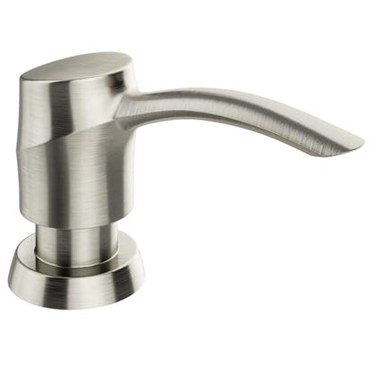 Soap Dispenser for Kitchen Sink Brushed Nickel， Built-in Dispenser, ABS Dispenser Pump with 17 oz PET Bottle, Refill from Top - color: Brushed Nickel, style: 17oz Bottle
