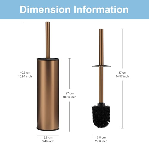 BGL Rose Gold Toilet Brush and Holder,Stainless Steel Toilet Brushes for Bathroom with Holder - color: Rose Gold