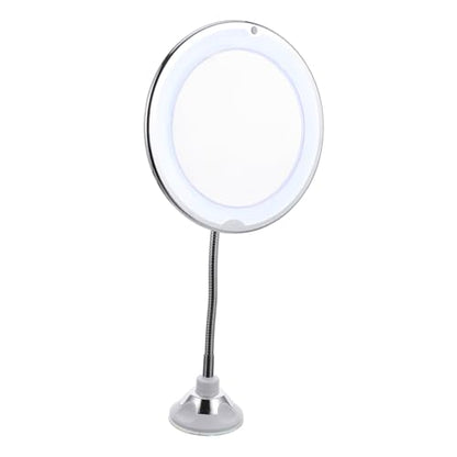 360degree Rotating Led Makeup Mirror with Magnification Cup Design for Bathroom Vanity for Eyeliner and Eyebrow Application Superior Clarity Without Distortion