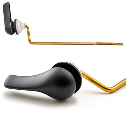 Qualihome Universal Side Mount Toilet Handle Tank Flush Lever Replacement Handle, Bronze Finish Toilet Handle - color: Brushed Bronze