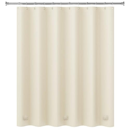 AmazerBath Beige Shower Curtain Liner Plastic, 8G PEVA Shower Liner Cream, Heavy Duty Shower Curtains for Bathroom, Cream Shower Curtain Waterproof 72x72 with 3 Weighted Stones and 12 Grommets - color: Beige, size: 72"W x 72"L (Pack of 1)