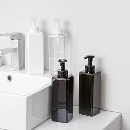 UUJOLY Foaming Soap Dispenser 1L (33.8oz) Refillable Plastic Pump Bottle for Liquid Soap, Shampoo, Body Wash (2 Pcs) (Clear) | Hand Dispenser for Liquid Soap, Shampoo & Body Wash – Saves Soap with Rich Foam, Reusable, Easy to Refill, BPA-Free - color: Cle