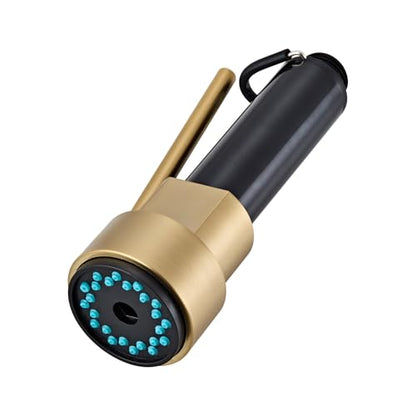 Pull Down Kitchen Faucet Replacement Head, 3-Mode Spray Head with Stream/Spray/Pause, High Pressure Anti-Clog Nozzle, Easy Installation, Universal Fit for Most Kitchen Faucets Brushed Gold - color: Industrial Spray Head - Gold